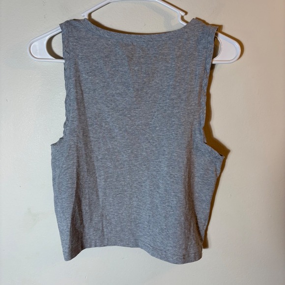 Pact Gray Organic Cotton Tank Top Size Large Cropped Sleeveless‎ - Picture 2 of 3